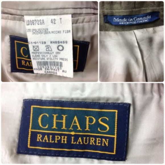 CHAPS RALPH LAUREN Blazer Jacket Microfiber Faux Brown Suede Mens Sz 42 - Picture 3 of 12